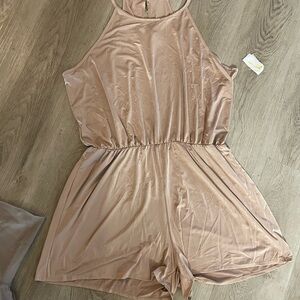 Sleek Tan Sleeveless Romper